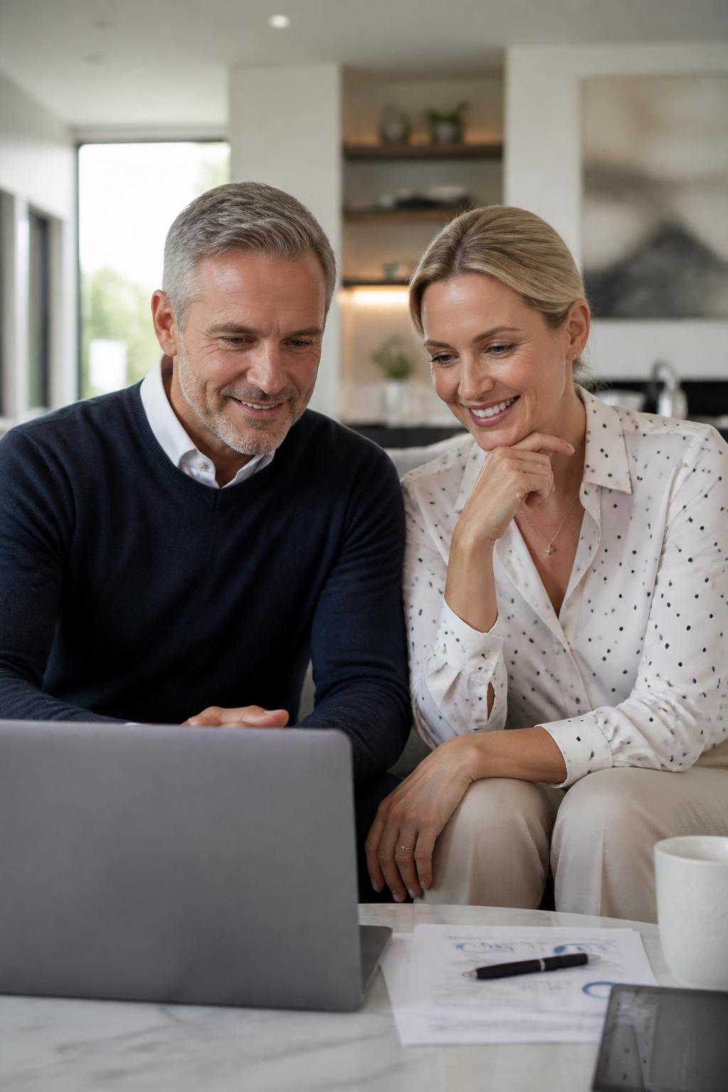 Un homme et une femme consultant ensemble leur portefeuille sur l'application ClubFunding